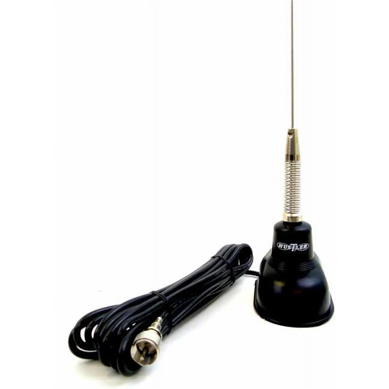 Hustler 44 in. Spring Mount Truck Antenna with Trunk Lip Mount and 17 ft. Cable, Black Aftermarket Semi Truck Accessory, Semi Truck Accessories