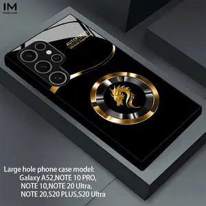 Gold Dragon Pattern Luxury Glass Phone Case for Samsung S25/s24/s23/s22/s21/s20/note20/note10/a Series, Business Style