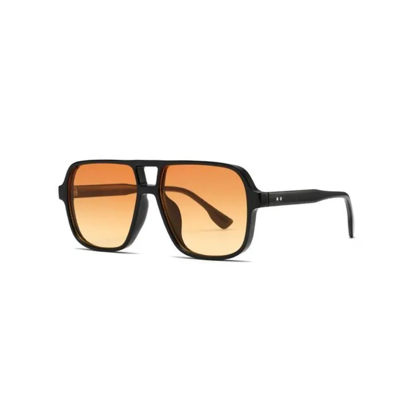 Unisex Semi-Rimless Square Aviator Sunglasses - Oversized Natural Material Frame, UV-Protective Blue Light-Blocking Lenses, Trendy Casual Women's Shades for Everyday & Outdoor Use, Aviator Women's Sunglasses, Casual Women's Sunglasses