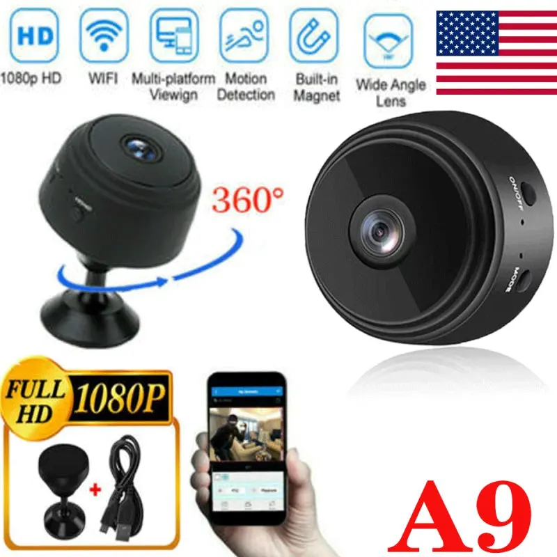 A9 Mini Hidden Spy Camera - 1080P HD Wireless Security Cam