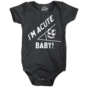 Im Acute Baby Bodysuit Funny Sarcastic Triangle Graphic Novelty Jumper for Infants Funny Baby Onesies Nerd Clothes for Baby Funny Sarcastic Onesie Novelty Onesie Black -