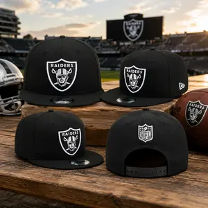 New Era Las Vegas Raiders 9FIFTY Snapback Hat – Official NFL Football Cap, Embroidered Team Logo, Classic Black Streetwear Style