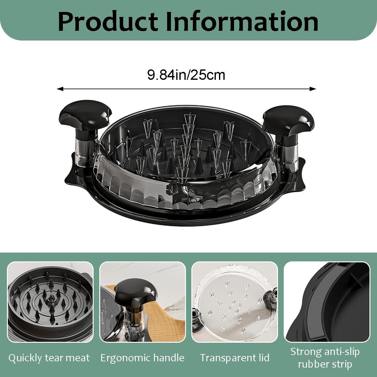 2026 Easter Gift, Large Chicken Shredder Tool with Transparent Lid, Ergonomic Anti-Slip Handle, BPA-Free, Dishwasher Safe, Fast & Easy Meat Shredder for Family Cooking, Tacos, Sandwiches & Meal Prep