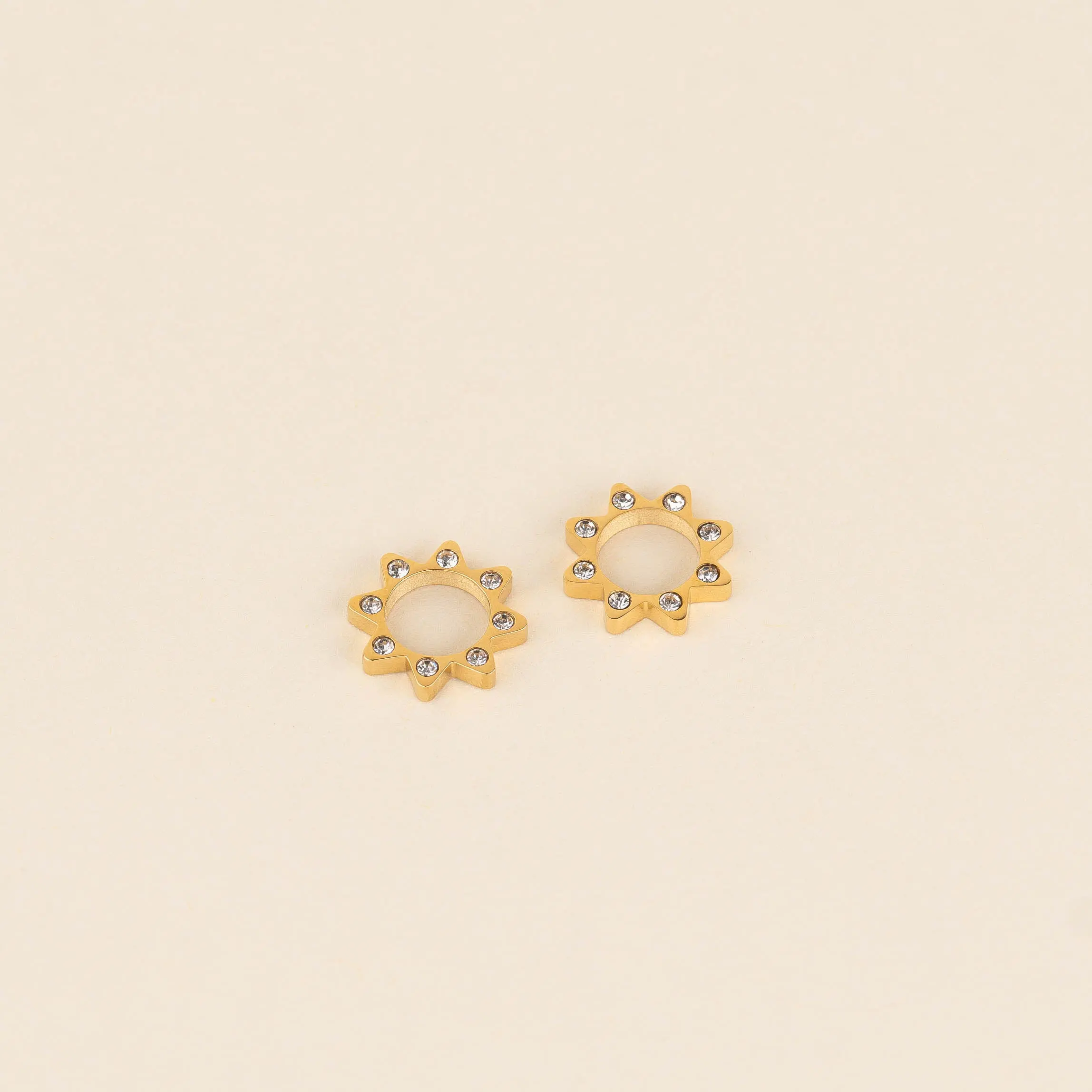 Crystal Sun Chunky Huggie Hoop Charms