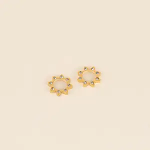 Crystal Sun Chunky Huggie Hoop Charms