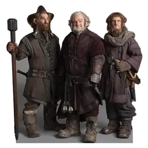 212 MAIN Large-Size Cardboard Cutout Decor - The Hobbit Nori-Dori-Ori Dwarf Characters, Includes Easel for Home Decor Displays, Character Art
