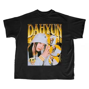 Twice Dahyun Kpop Vintage 90s Twice Bootleg T-Shirt Gift For Fan Casual Clothing Menswear Top Basic Graphic