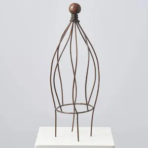 Small Metal Floral Garden Teardrop Orb Obelisk Trellis