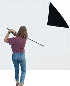 Indoor Golf Impact Screen 8'x8' Simulator Projection Screen High Definition Premium 4k Projection Screen on 3 Sides Bungees Included