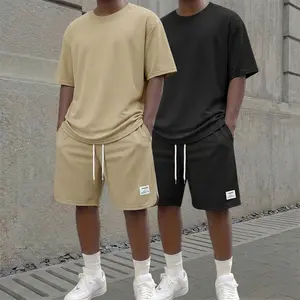 Men’s 2-piece short-sleeve top and shorts set, new for summer, skin-friendly and breathable, moisture-wicking, suitable for fitness, outdoor activities, and casual wear—an essential for men.