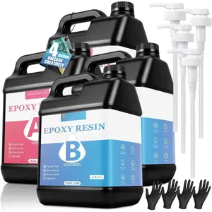 4Gallon Epoxy  -  Clear Epoxy  Kit - No Yellowing No Bubble Art Resina Casting for Art Crafts,  Making, Molds(2 Gallon x 2)