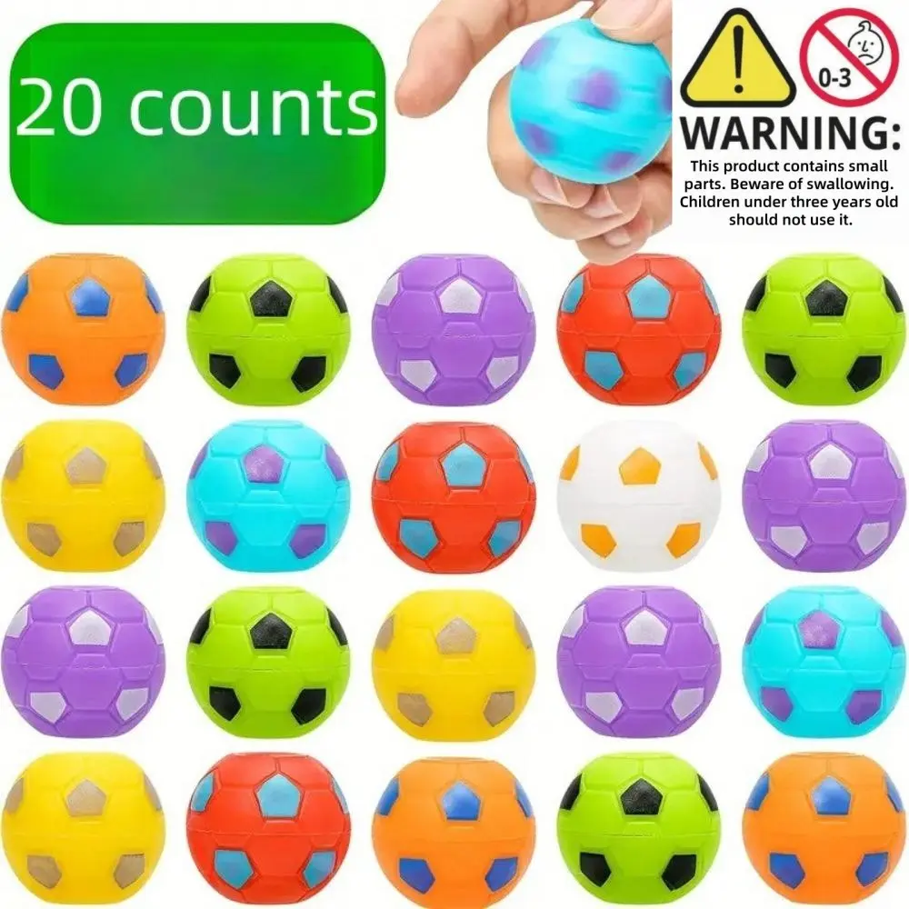 Soccer Ball Shaped Stress Relief Fidget Toy (20pcs/set), Random Color Mini Finger Spinner Toy, Party Gifts, Classroom Treasure Box Gift, Stress Relief Fidgeting