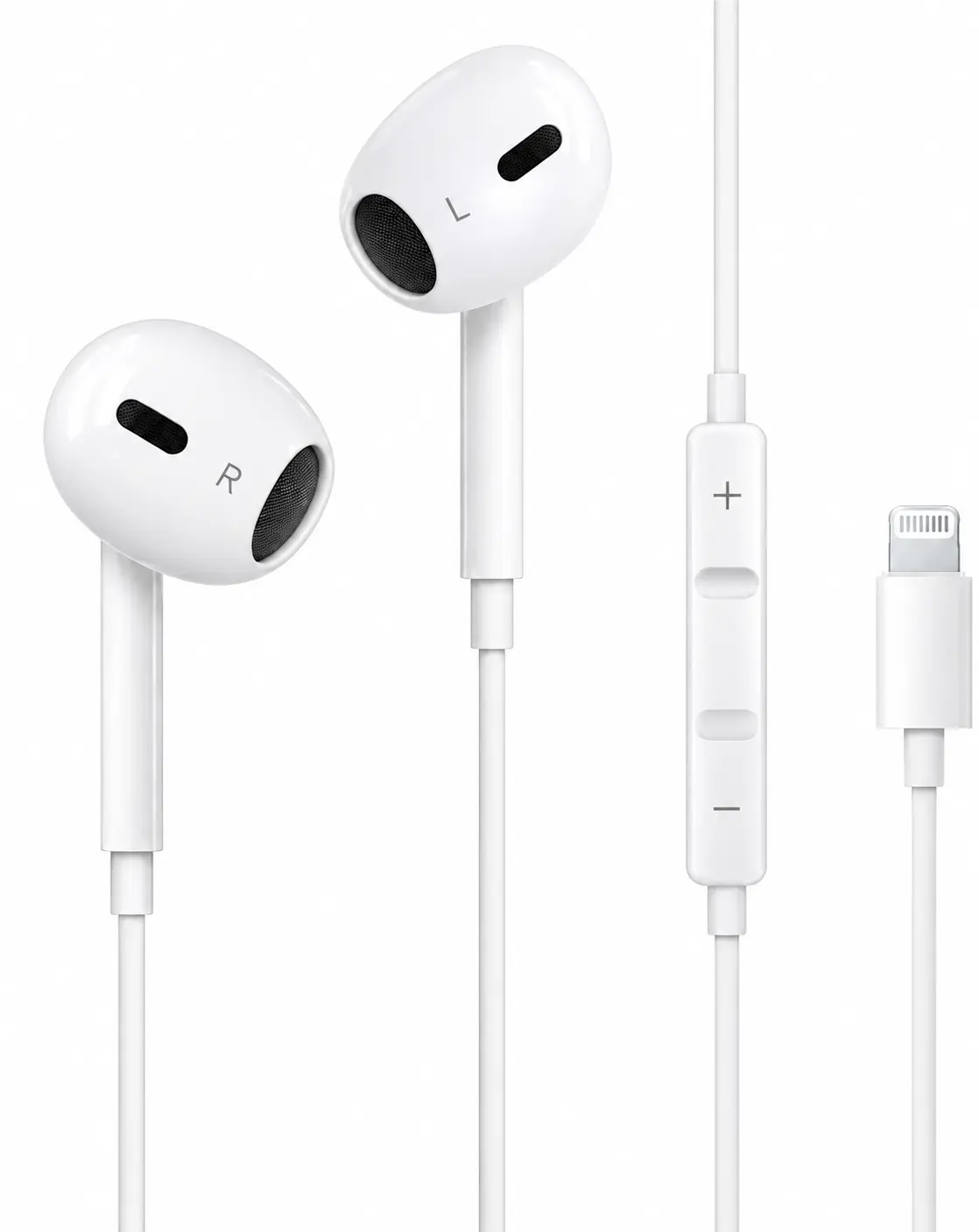 Lightning Wired Earbuds for Phone 1 Pack Wired Earphones with Mic & Volume Control Noise Cancelling Headphones for Phone 14/13/12/11/SE/XR/XS/X/8/7, Audio, Plug, Cord