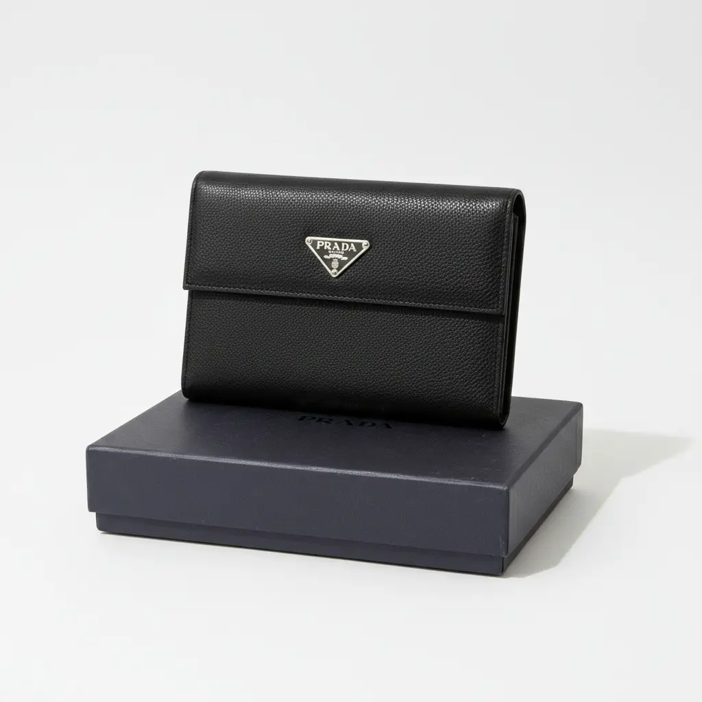 Pre-owned PRADA Nylon Wallet Tessuto Tri Fold Wallet