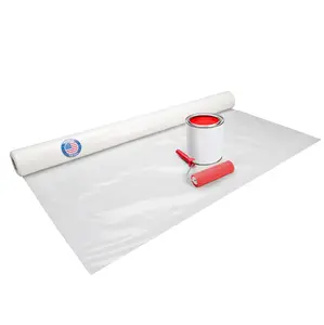 Plastic Sheeting 4 mil, 6' x 50' (300 sq. ft.) - Thick Semi-Clear Plastic Sheeting for Construction & Painting - Thick Plastic Sheeting for Drop Cloth - Heavy Duty LDPE Film Roll by IDL Packaging