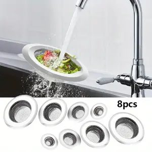 4 Pcs Shower Drain, Bathtub Drain Cover, Sink Tub Drain Stopper, Sink Strainer for Kitchen and Bathroom, Hair Stopper for Bathtub Drain Cover Size from 1.5'' to 4.45'