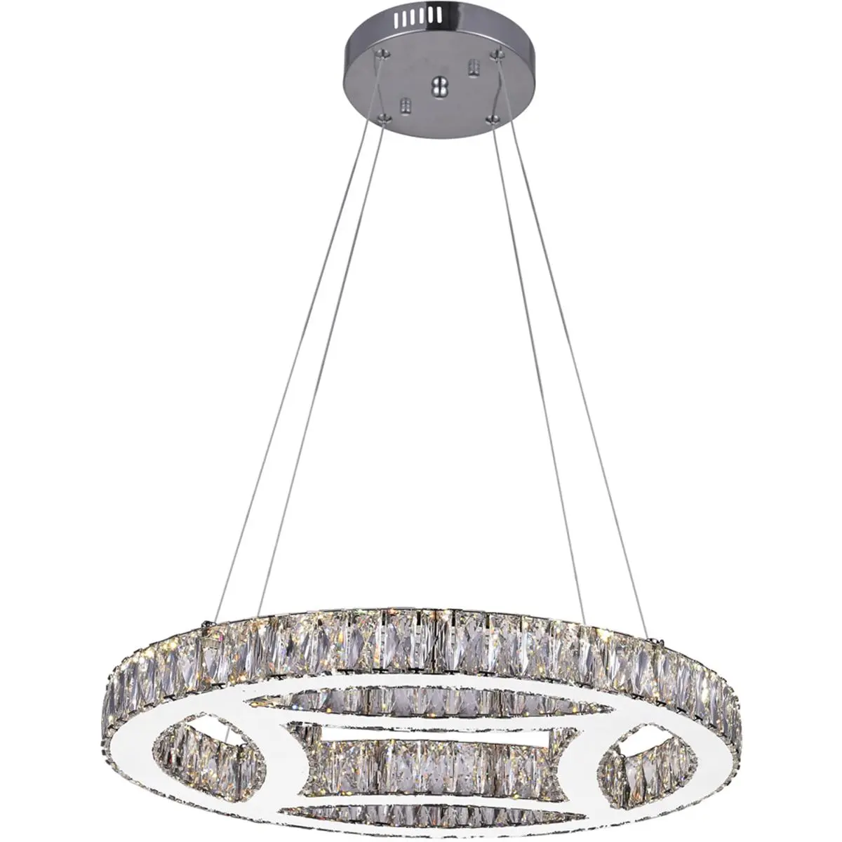 CWI Lighting Beyond LED 20 inch Chrome Chandelier Ceiling Light 5634P20ST-R