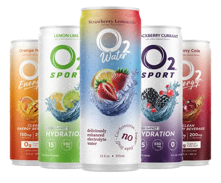 O2 Electrolyte Water Variety Pack, Sugar-Free Flavored Hydration, 12 Pack