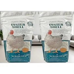 Natural Oyster Shell Powder for Laying Hens - Supports Strong Eggshell Development - Poultry Health Essential - 5 LB Resealable Bag - Pack of 2 - Calcium-Rich Supplement for Healthy Chickens