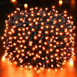 Halloween Lights Orange String Lights Outdoor Indoor  300LED Incandescent Mini String Lights 108FT Halloween Decorations for Tree Garden Party Carnival Thanksgiving Christmas Decor