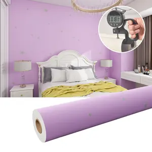 Star Macaron Soft Decorative Wallpaper for Kids Room, Waterproof and Moisture-Proof Self-Adhesive Peel and Stick Wallpaper Designs Wall Sticker, Ideal for Living Room & Dorm Renovation