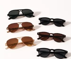 6 Pairs Fashion Classic Unisex Sunglasses for Holiday Gifts Clothing Matching Couple Outfits Vacation Travel in Stylish Colors Rectangular Polarized