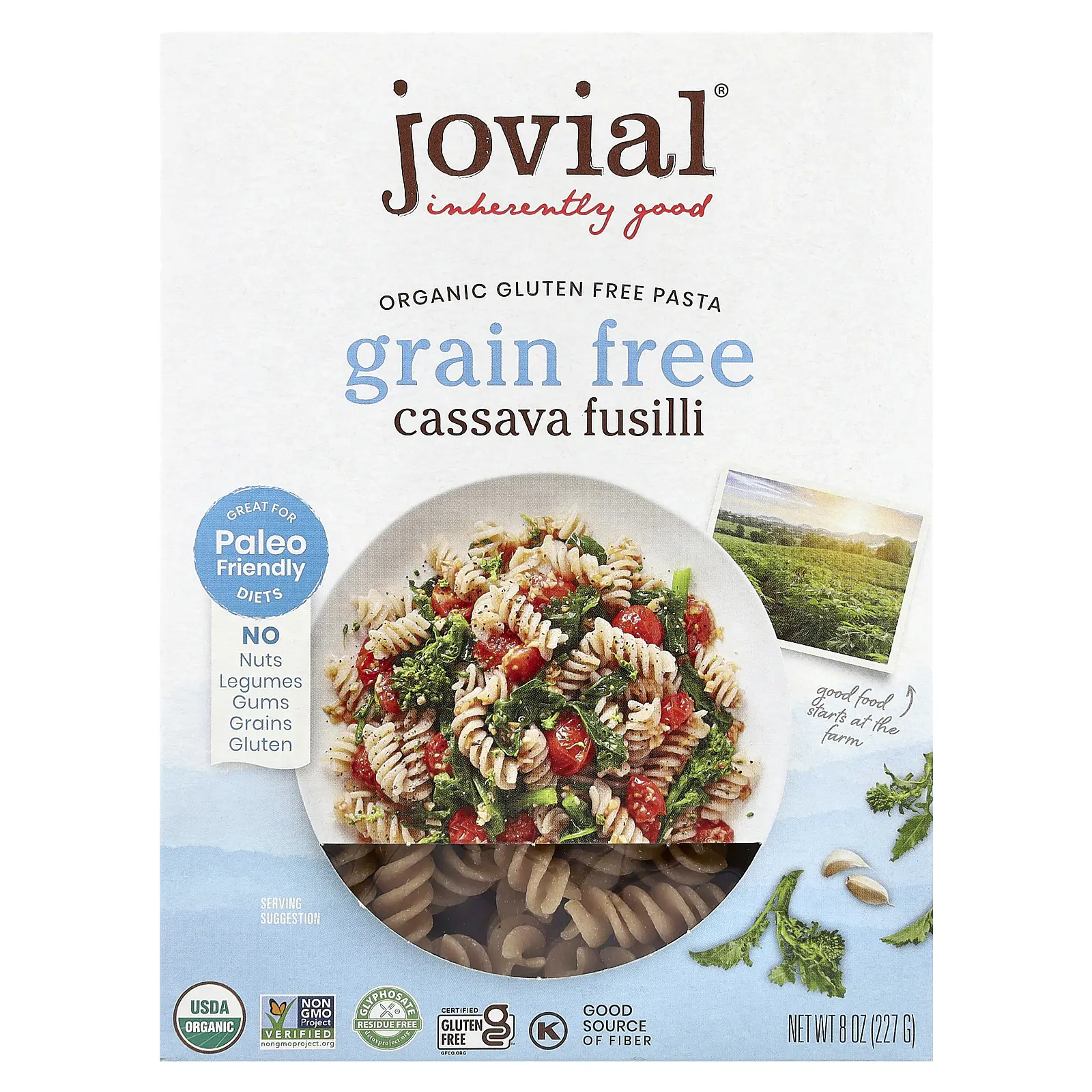 Jovial Organic Gluten Free Pasta, Cassava Fusilli, 8 oz (227 g)