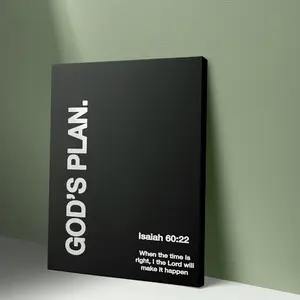 Framed Oil Painting On Canvas - Biblical Verse God's Plan Isaiah 60 22 - Black And White Religious Wall Decor - Inspirational Deco_399 Chill Vibe Poster Print
