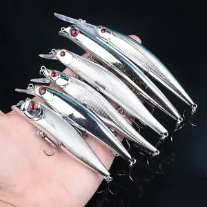 6pcs Silver Bionic Minnow Lure, Artificial Hard Bait with Treble Hook, Fishing Accessory for Hunting and Fishing