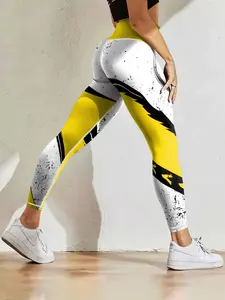 Colorblock Arrow Fashion Pattern Yoga Leggings, Casual Sports Leisure Adult Gym Outdoor Wear, All Seasons, Sports Stretchy Leggings, Stretchy Workout Leggings