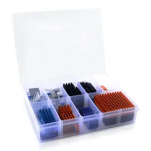 52Pi 102pcs Heatsink Kit with Conductive Adhesive Tape, Cooler Heat Sink Cooling Raspberry Pi VRM VRAM CPU GPU VGA Small IC Laptop LED MOSFET Transistor SCR Voltage Regulator