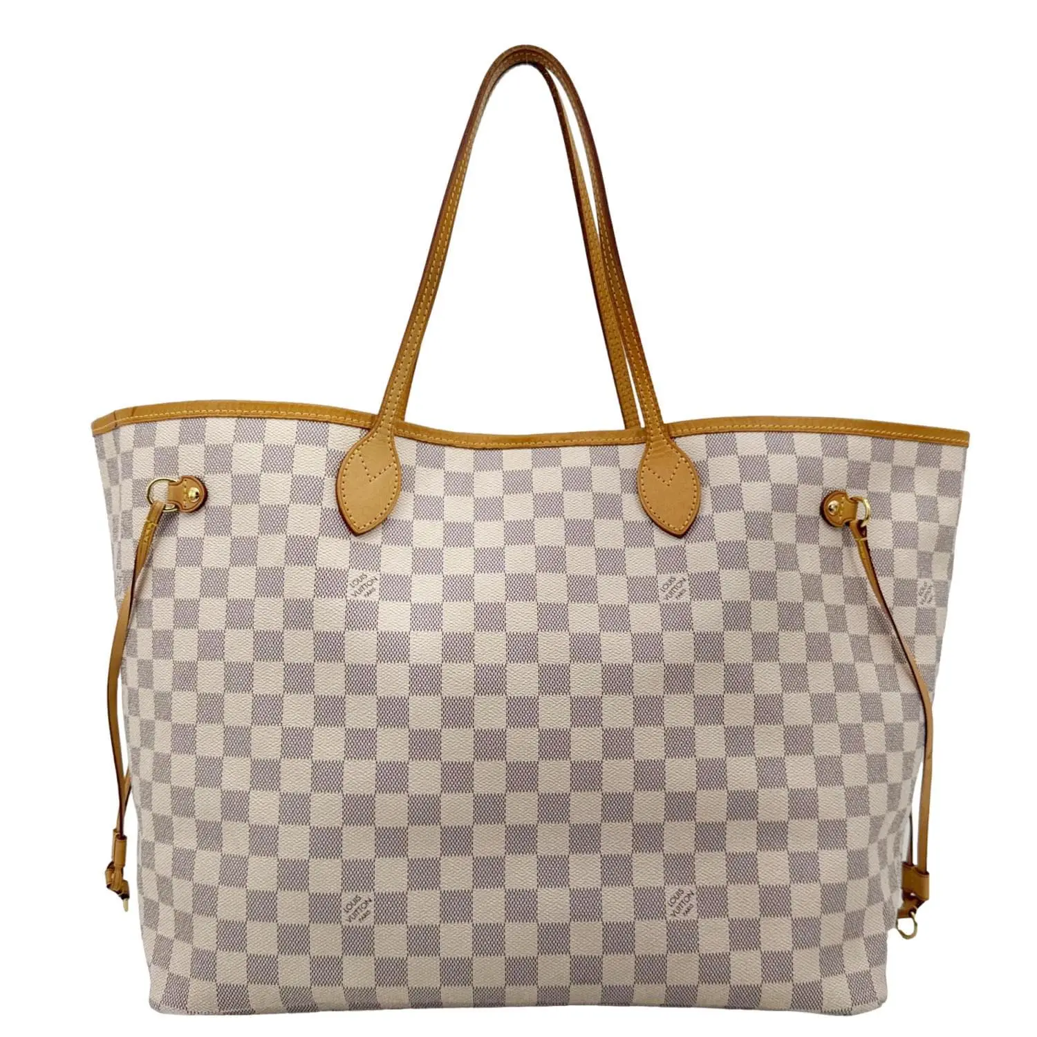 Pre-owned Louis Vuitton Damier Azur Shoulder Bags Neverfull GM Tote Shoulder Bag White