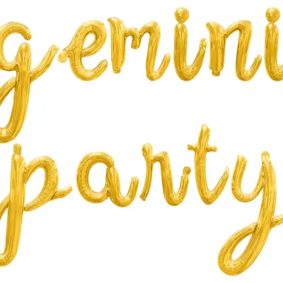 "It's Giving Gemini" Zodiac Birthday Banner - Pre-Strung Glitter Banner For Gemini Parties - View #7