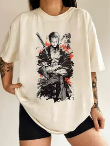 Vintage Roronoa Zoro Pirate Hunter One Piece T-Shirt Hoodie Sweatshirts, Gift For Fans Anime Lovers, Cotton Top Menswear Womenswear