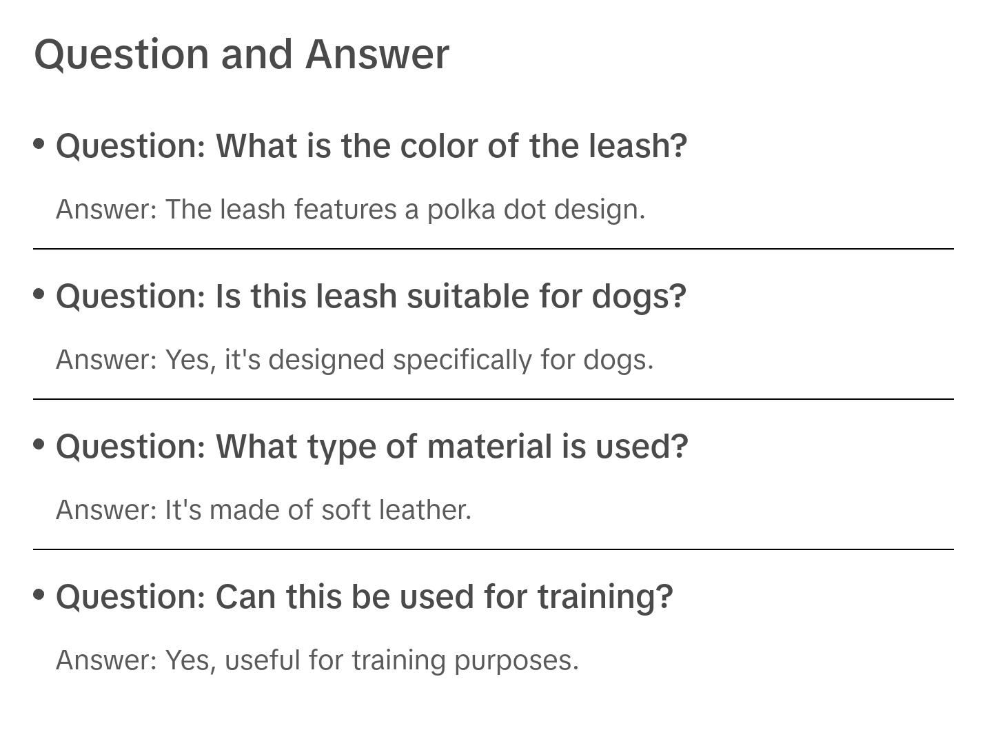 Polka Dot Collar Bandana Soft Leather Dog Leash