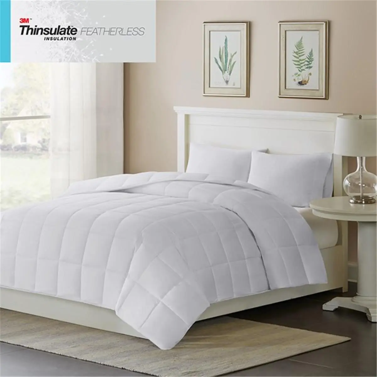 Philosophy Reptile & Amphibian Decoration Lightweight Fluffy Duvet Insert, Twin Size, Hypoallergenic, Insulating Box-Quilted Polyester Fiber Fill, Sateen Double Insertion, White
