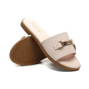 Women’s Flat Slide Sandals, Square Open Toe, Dressy Summer Slip-On for Party, Vacation & Beach