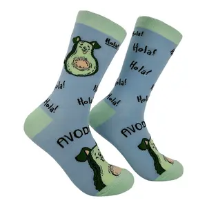 Women's Avodoggo Socks Funny Sarcastic Puppy Graphic Novelty Avocado Footwear for Ladies Funny Graphic Socks Comfortable Fitted Spandex Cotton