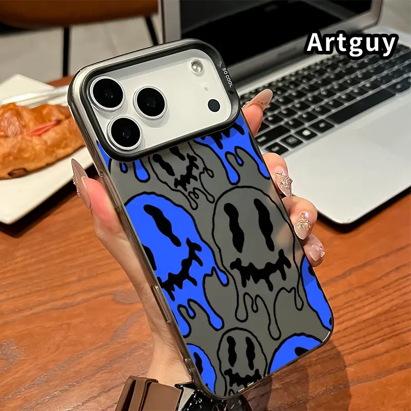 Twisted Smiley Face Pattern Soft Silicone Phone Case for iPhone Series (17,16,15,14 Pro Max,Air,E,13,12,11,XR,XS Plus) - 1.2mm Slim Fit, Full Body, Anti-Drop, Durable, Non-Slip, Military-Grade Protection, Scratch-Resistant Mobile Accessory