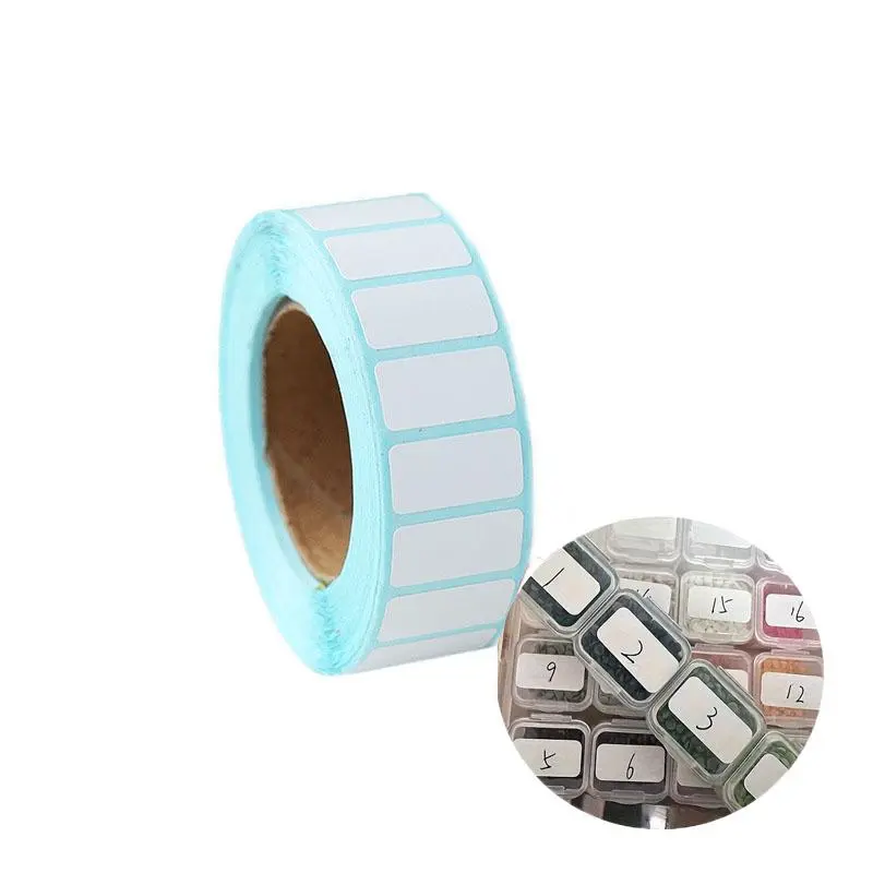 Self adhesive white label, suitable for manual and DIY projects, suitable for labels on storage containers, price labels, name and number labels, self-adhesive storage bead containers, mini labels, blank labels