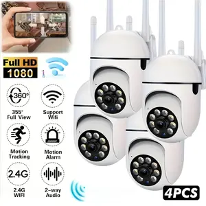 4pcs 1080p Wireless High-definition Intelligent Security Cameras - Reliable Wi Fi, Advanced Pan/tilt/zoom, Crystal Clear Color Night Vision, Two-way Audio, Intelligent Motion Tracking - Perfect For Pet Monitoring, Indoor/outdoor Use