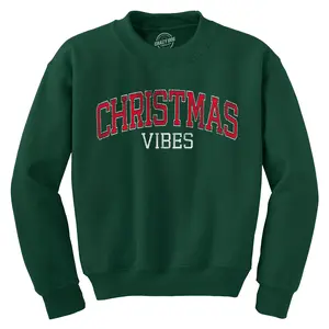 Christmas Vibes Crewneck Sweatshirt Funny Xmas Holiday Season Lovers Longsleeve Sweatshirt Funny Sweater Christmas Crew Neck Novelty Sweatshirts for Men Forest