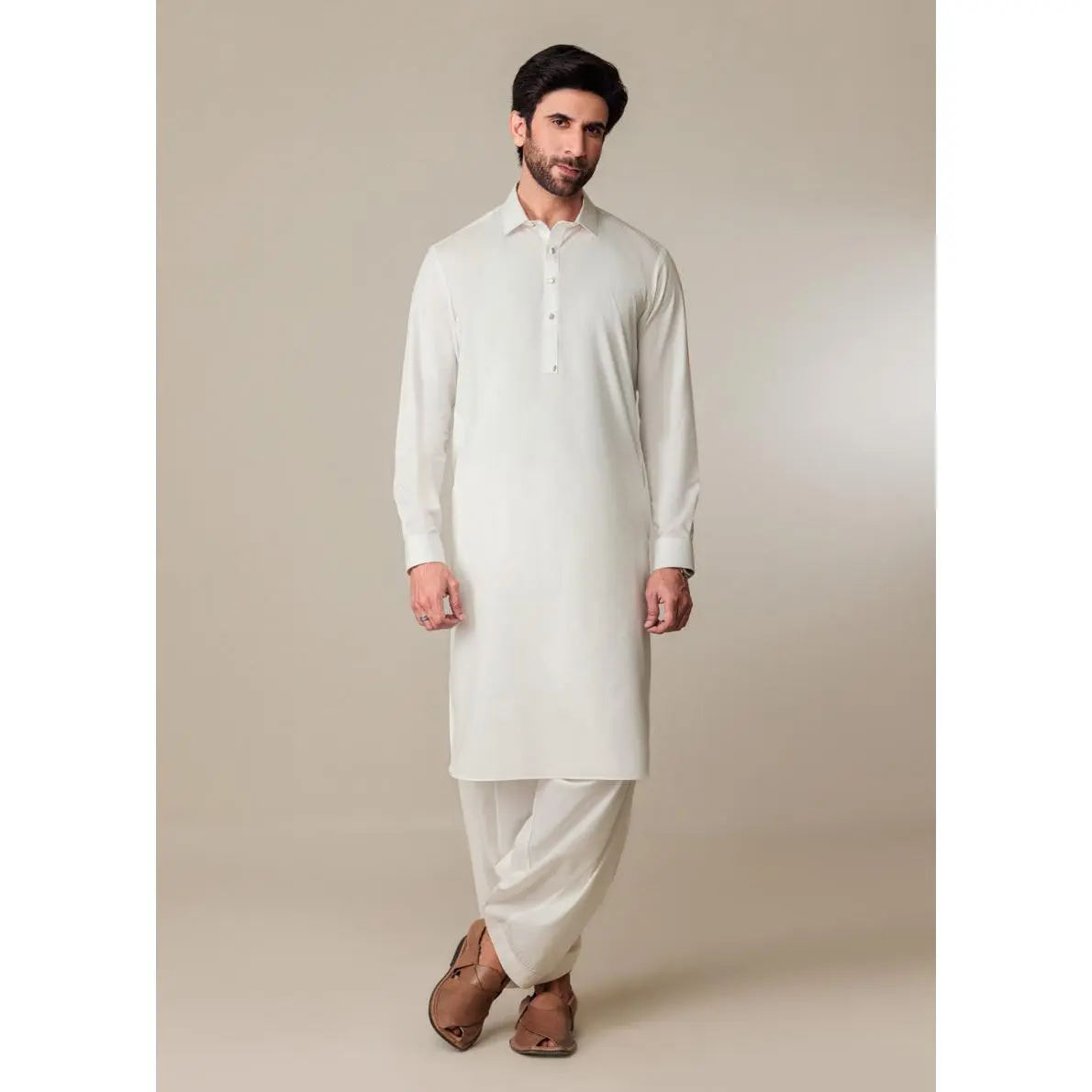 O-White-Cotton-Shalwar Suit - (MP2PSBW25ADN11) J(27). Y(b42)