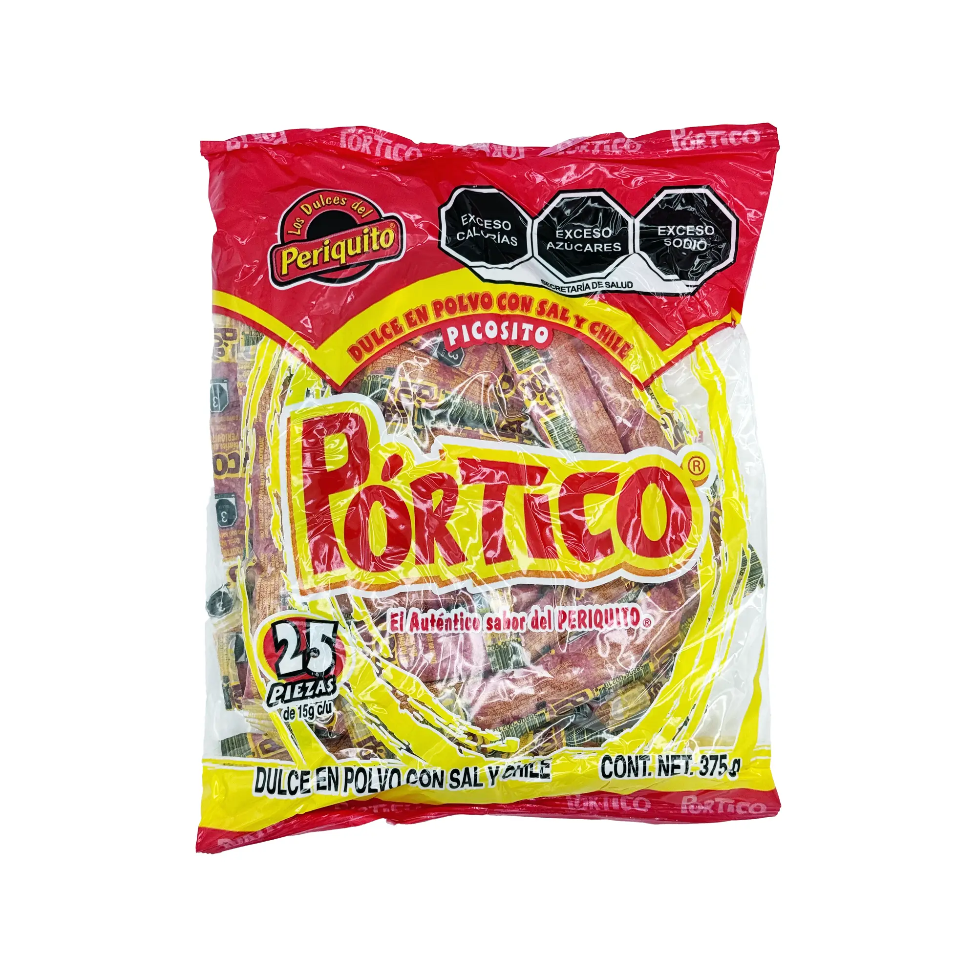 Portico Spicy Sweet Powder Candy with Salt and Chili, 25 Pieces Mexican Candies Dulces Mexicanos Great for Chamoy Kits or Drinks Snack Sugar Bonbon