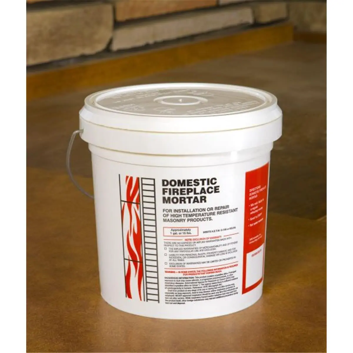 Lindemann Heat-Set Pre-Mixed Heat-Resistant Mortar, 15lb Pack, for Domestic Fireplace Repair & Indoor Home Use, Indoors