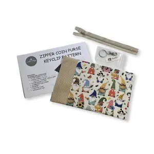 DIY Zipper Coin Purse Keychain Kit & Pattern - Learn to sew Keychain Zipper Pouch