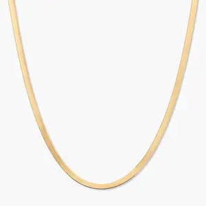Izzy Mini 14K Gold Herringbone Chain Necklace