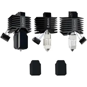 Upgraded 3PK 0.2MM 0.4MM 0.6MM P1S/P1P Hotend Hot End Full Assembly Print  Hardened Steel Nozzle Extruder Ceramic High Temperature Sensor Thermistor Kit Replacement for Bambu Lab P1S P1P