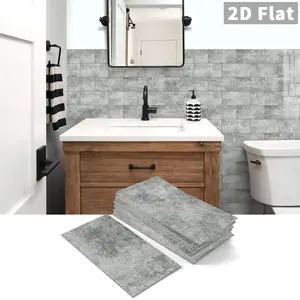 Marble Look Peel & Stick Tiles, 4x8 Inch PVC Composite Wall Stickers, Removable Foam Tiles for Kitchen, Bathroom, Fireplace Walls, Marble Pattern Wallpaper