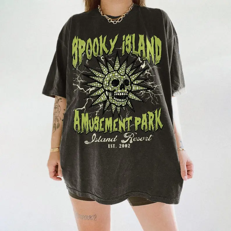 Spooky Island Shirt, Funny Halloween Skeleton Shirt, Halloween Shirt, Retro Halloween Disco Skull Shirt
